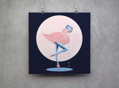 Авторская картина ХO-Gallery Розовый фламинго / ВЛ-2020-001