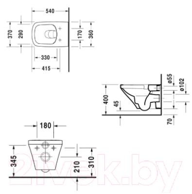 Унитаз подвесной Duravit Durastyle 45510900A1