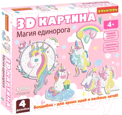 

Набор для творчества Bondibon, 3D картина. Магия единорога / ВВ4465