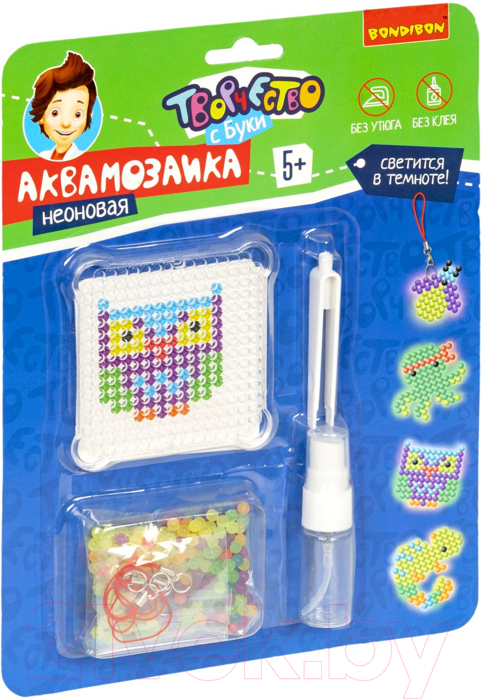 Развивающая игра Bondibon Аквамозаика неоновая. Светится в темноте! / ВВ4226