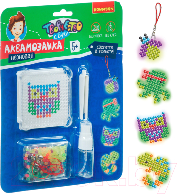 Изображение товара Развивающая игра Bondibon Аквамозаика неоновая. Светится в темноте! / ВВ4226