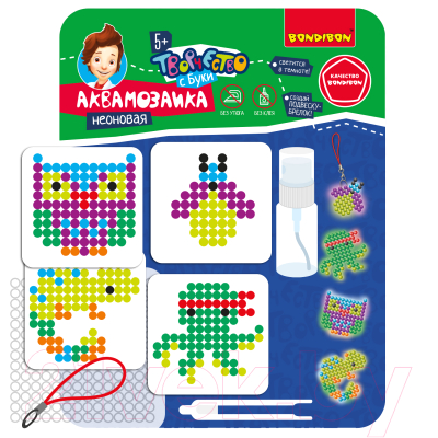 Изображение товара Развивающая игра Bondibon Аквамозаика неоновая. Светится в темноте! / ВВ4226