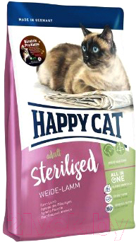 Сухой корм для кошек Happy Cat Sterilised Weide-Lamm / 70350 (300г)