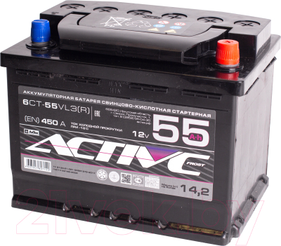Автомобильный аккумулятор Active Frost 6СТ-55 Евро / AF55ЗR (55 А/ч)