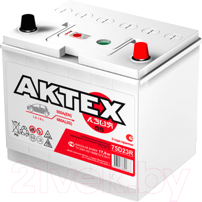 Автомобильный аккумулятор АкТех Asia 6СТ-65 Евро / ATCA65ЗR (65 А/ч)