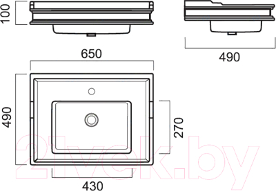 Умывальник Sanita Luxe Ampir 65 / AMP65SLWB01