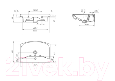 Изображение товара Умывальник Cersanit Carina 55