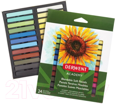 Набор сухой пастели Derwent Academy Soft Pastels / 98216 (24шт)