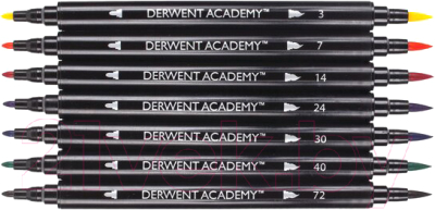 Набор маркеров Derwent Academy Twin-Tip / 98206 (8шт)