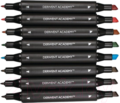 Набор маркеров Derwent Academy Twin-Tip / 98208 (8шт)