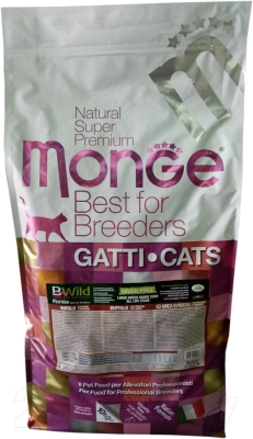 Сухой корм для кошек Monge BWild Cat Grain Free Large Buffalo Potatoes (10кг)