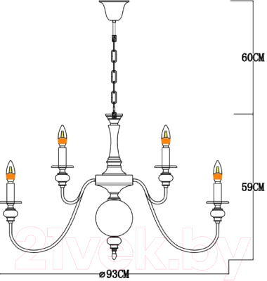 Люстра Arte Lamp Passoni A6097LM-15PB