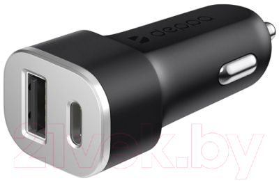 Зарядное устройство автомобильное Deppa Power Delivery USB Type-C + USB A 18W / 11293 (черный)