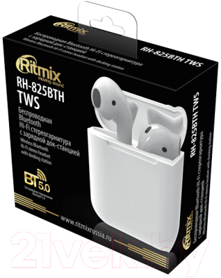 Беспроводные наушники Ritmix RH-825BTH TWS (белый)