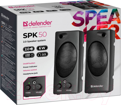 Мультимедиа акустика Defender SPK 50 / 65150 (черный)