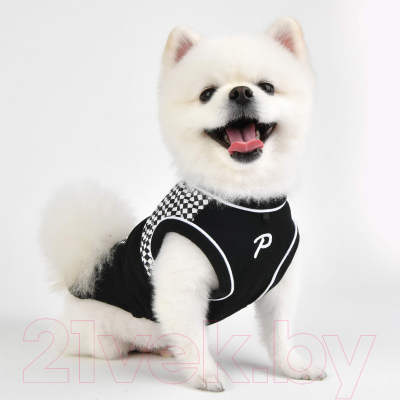 Футболка для животных Puppia Ralli / PAUA-TS1810-BK-L (L, черный)