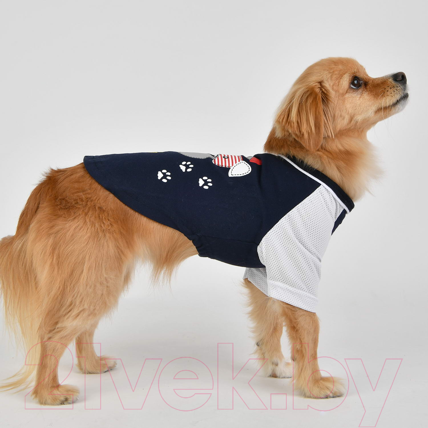 Футболка для животных Puppia Sniffer / PAUA-TS1807-NY-L (L, синий) — фото 3