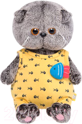 

Мягкая игрушка Budi Basa, Басик Baby в желтом комбинезоне с рыбкой / BB-031