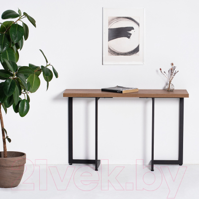 Обеденный стол Millwood Арлен 3 147x38-76x76 (дуб табачный Craft/металл черный)