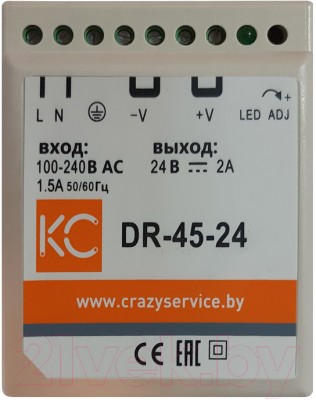 Блок питания на DIN-рейку КС DR-45W-24V / dr-45-24