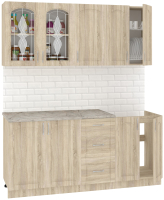 Кухонный гарнитур Кортекс-мебель Корнелия Ретро 1.8м (дуб сонома/марсель) - 