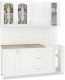 Кухонный гарнитур Кортекс-мебель Корнелия Ретро 1.8м (ясень белый/марсель) - 