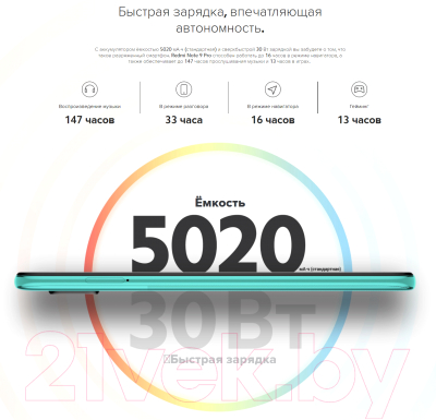 Смартфон Xiaomi Redmi Note 9 Pro 6GB/64GB (зеленый)