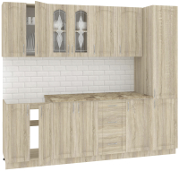 Готовая кухня Кортекс-мебель Корнелия Ретро 2.4м (дуб сонома/мадрид) - 