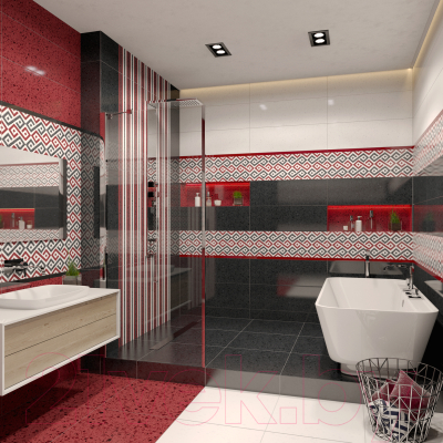 Плитка Gracia Ceramica Molle Red Wall 02 (300x900)