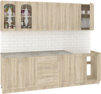 Кухонный гарнитур Кортекс-мебель Корнелия Ретро 2.5м (дуб сонома/марсель) - 