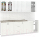Кухонный гарнитур Кортекс-мебель Корнелия Ретро 2.5м (ясень белый/марсель) - 
