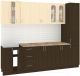 Готовая кухня Кортекс-мебель Корнелия Ретро 2.6м (венге светлый/венге/мадрид) - 
