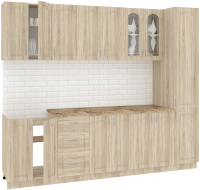 Готовая кухня Кортекс-мебель Корнелия Ретро 2.6м (дуб сонома/мадрид) - 