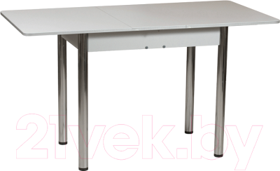 Обеденный стол Рамзес Раздвижной прямоугольный ЛДСП 110-140x70 (серый/ноги хром)
