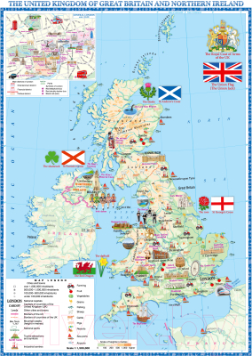 Настенная карта Белкартография Великобритания и Северная Ирландия (ламинированная)