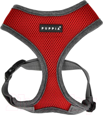 Шлея-жилетка для животных Puppia Soft II / PATD-HA1770-WN-S (красный/серый)
