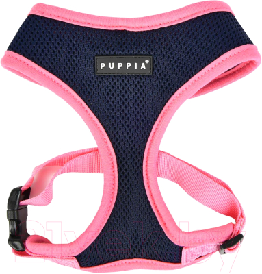 Шлея-жилетка для животных Puppia Soft II / PATD-HA1770-NY-L (синий/розовый)