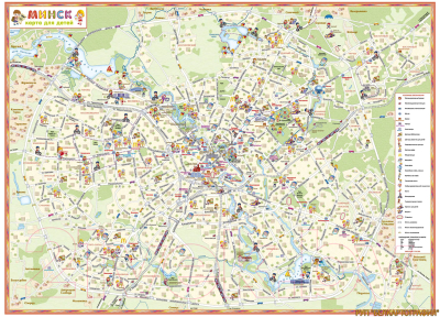 Настенная карта Белкартография Минск (ламинированная с держателями)