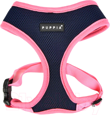 Шлея-жилетка для животных Puppia Soft II / PATD-HA1770-NY-M (синий/розовый)