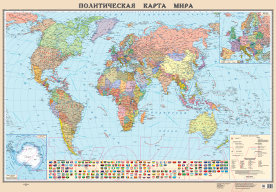 Настенная карта Белкартография Политическая 160x120см (ламинированная)