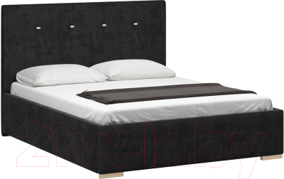 Двуспальная кровать Woodcraft Валенсия 160 вариант 12 (черный велюр)