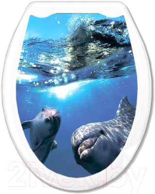 Сиденье для унитаза Europlast Дельфины 104-406-00 (жесткое)