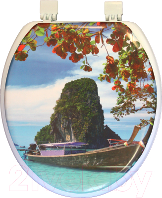 Изображение товара Сиденье для унитаза Еврокомфорт Океан. Лодка 103-311-01В25 (мягкое)