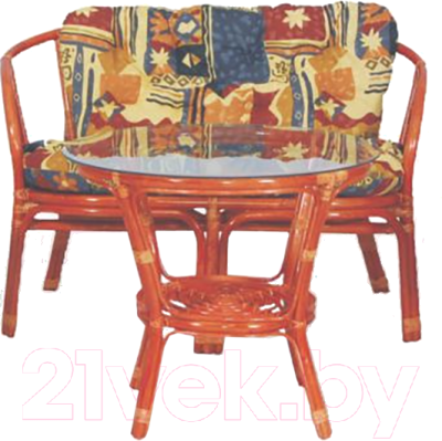 Комплект садовой мебели Мир Ротанга Багама 01/17 стол, диван (коньяк)