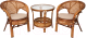 Комплект садовой мебели Мир Ротанга Багама 02/15 стол, два кресла (коньяк) - 