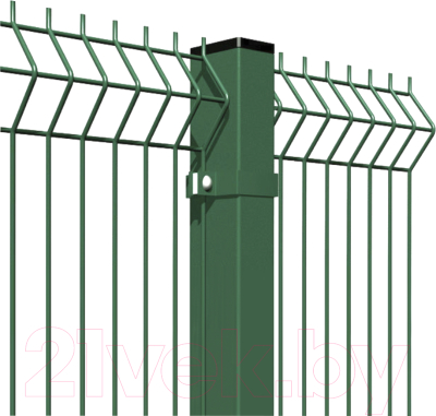 3D панель заборная Lihtar 1030х2500мм 3/4мм 200/50 Оц+ПП (зеленый)