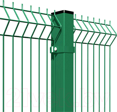 3D панель заборная Lihtar 1530х2500мм 3/4мм 200/50 Оц+ПП (зеленый)