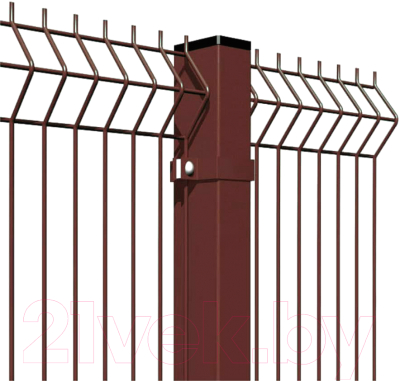 3D панель заборная Lihtar 1530х2500мм 3/4мм 200/50 Оц+ПП (коричневый)