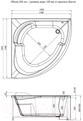 Экран для ванны Aquanet Fregate 120 (фронтальный, черный)