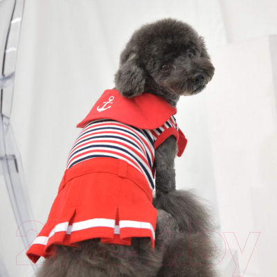 Изображение товара Платье для животных Puppia Nautical / PAUA-OP1814-RD-M (M, красный)